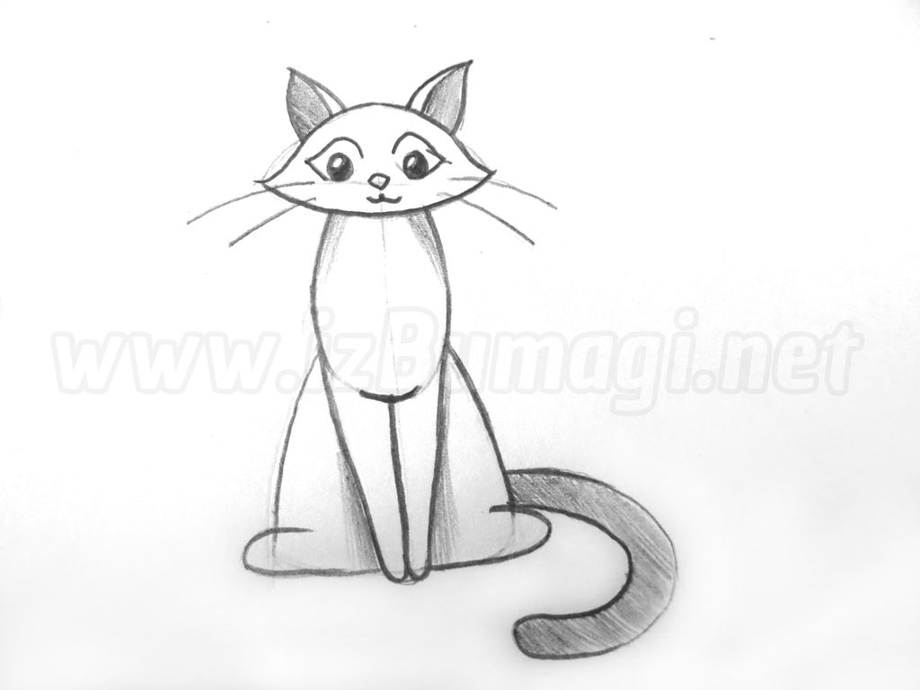 Рисуем поэтапно кошку