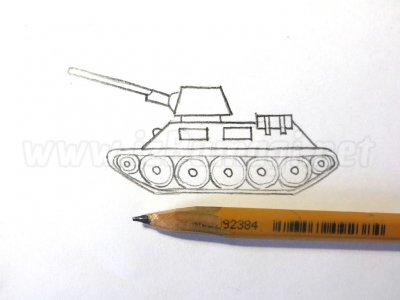 Как нарисовать танк Т34 поэтапно