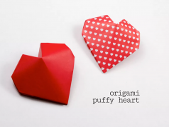 How to make a three-dimensional origami heart: step-by-step instructions Origami Puffy Heart
