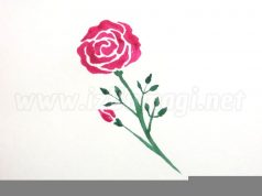 Рисуем розочку красками гуашь