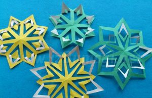 Зимние поделки из бумаги — снежинки в технике киригами