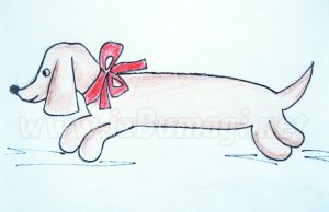 Kreslení psa barevnými tužkami