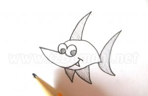 كيفية رسم سمكة بقلم رصاص