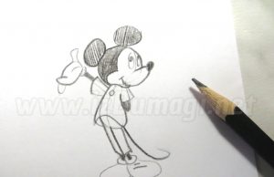 Cara menggambar Mickey Mouse