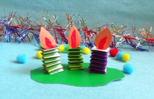 Хартиени свещи - новогодишна композиция