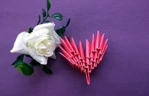 Coração modular de origami