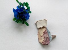 Manigami dog - a craft made from a money bill