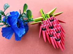 Strawberry in modular origami technique