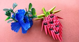 Полуничка в техніці модульне орігамі