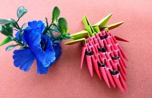 Stroberi dalam teknik origami modular