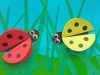 Аппликация из бумаги «Божьи коровки в траве»