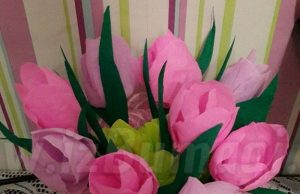 Тюльпаны из гофрированной бумаги