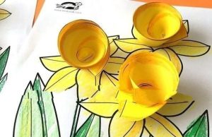 Application en papier "jonquilles printanières Application en papier "jonquilles printanières