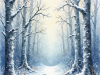 Salt + watercolor: magical textures for landscapes Watercolor landscape with salt texture, a magical winter forest