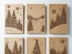 🎨 Линогравюра на картоне: доступное искусство для всех Праздничные открытки с картонными гравюрами