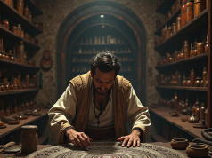 Рисование симметричных узоров через стекло: волшебство отражений Древний персидский художник, создающий симметричный орнамент с помощью металлической пластины-зеркала