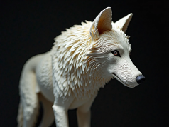 🐾 Hiper-gerçekçi kağıt hayvan heykelleri: kürk ve tüy dokusu nasıl yakalanır? Kağıttan yapılmış bir kurt heykelinin yakın çekimi