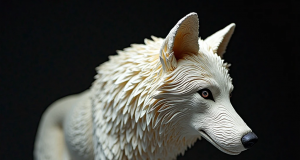 🐾 Hyper-realistic paper animal sculptures: how to capture the texture of fur and feathers A close-up of a paper sculpture of a wolf