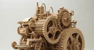 ⚙️ Paper engineering structures: how to make working gears and mechanisms from cardboard Complex mechanism made of cardboard gears in steampunk style