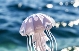 🌊 Kirigami-Papierquallen: zauberhafte Unterwasserwelt mit den eigenen Händen Elegante Papierqualle in Kirigami-Technik