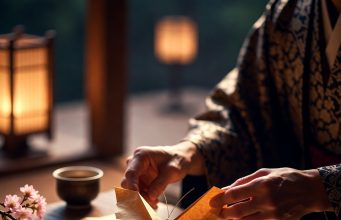 📜 История оригами: Путь бумажного листа от храмовых алтарей до космических технологий Ритуальное использование оригами (ориката) в древней Японии: складывание бумажной бабочки для синтоистской церемонии.