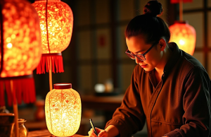 Декупаж: Эволюция Техники Украшения Бумагой — От Восточных Торговых Путей до Современного Дизайна. 🎨 Древний китайский мастер за работой: вырезание бумажных узоров для декорирования фонарей и шкатулок в XII веке.